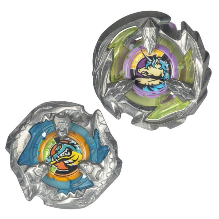 Beyblade X Dual Pack Bite Croc 3-60LF et Sting Unicorn 4-60P, 2 toupies de compétition a rotation droite, Des 8 ans