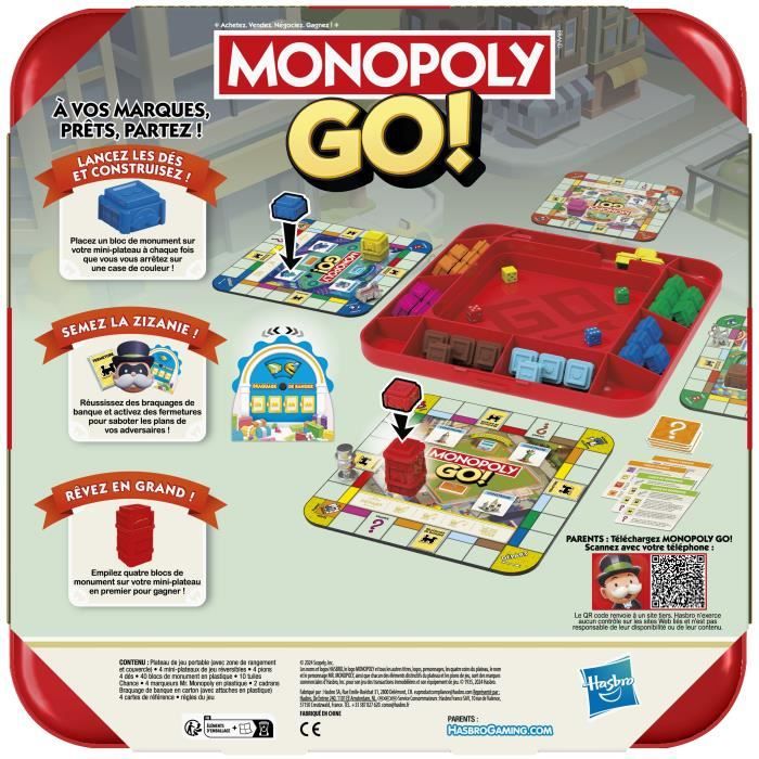 Monopoly Go, Jeu de société a partir de 8 ans, Jeu de plateau familial