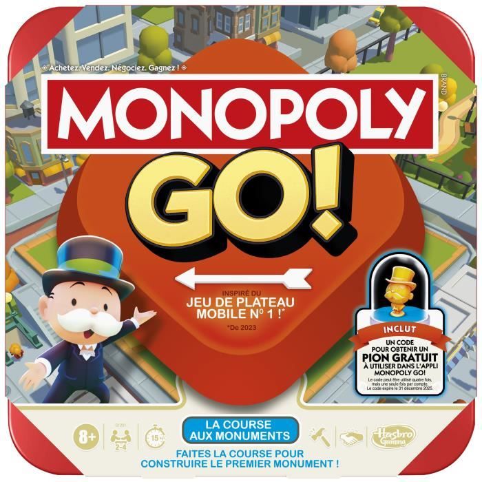 Monopoly Go, Jeu de société a partir de 8 ans, Jeu de plateau familial