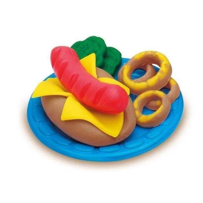 Play-Doh Burger Party, Set pâtes a modeler Playdoh Kitchen, Accessoires pour créer des hamburgers et hot-dogs, Des 3 ans