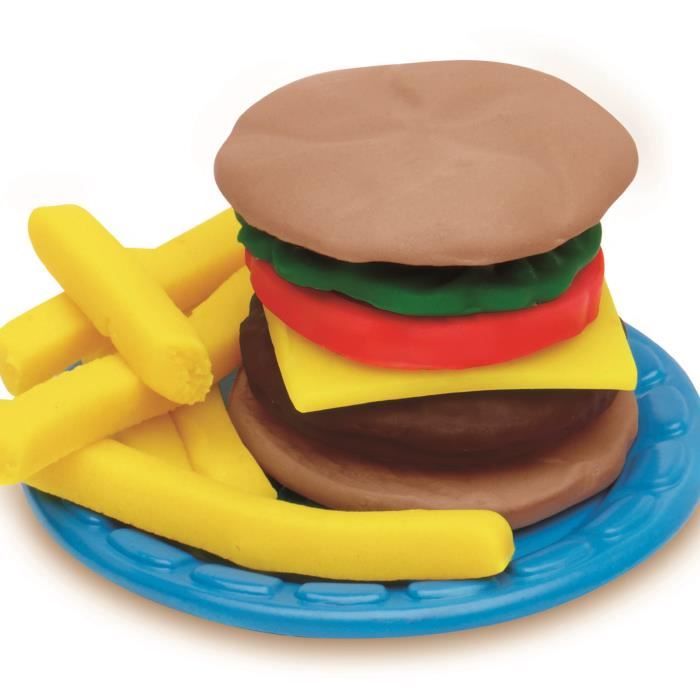 Play-Doh Burger Party, Set pâtes a modeler Playdoh Kitchen, Accessoires pour créer des hamburgers et hot-dogs, Des 3 ans