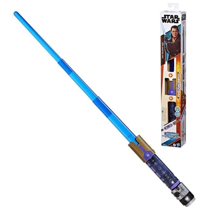 Sabre laser électronique Maître Jedi Sol, bleu personnalisable officiel sous licence Star Wars Lightsaber Forge Kyber Core, des 4 an