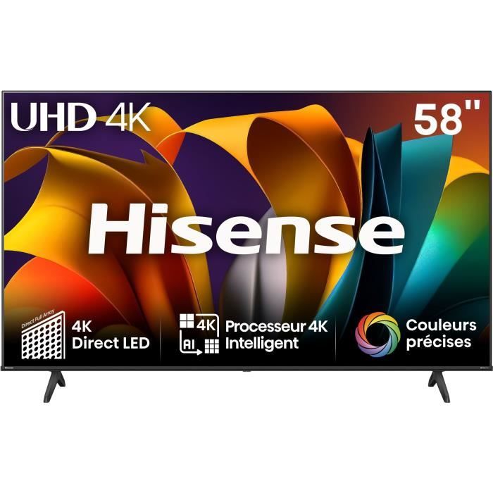 TV LED HISENSE 58A6N - 58 (146 cm) - 4K UHD - Dolby Vision - Smart TV - 3xHDMI