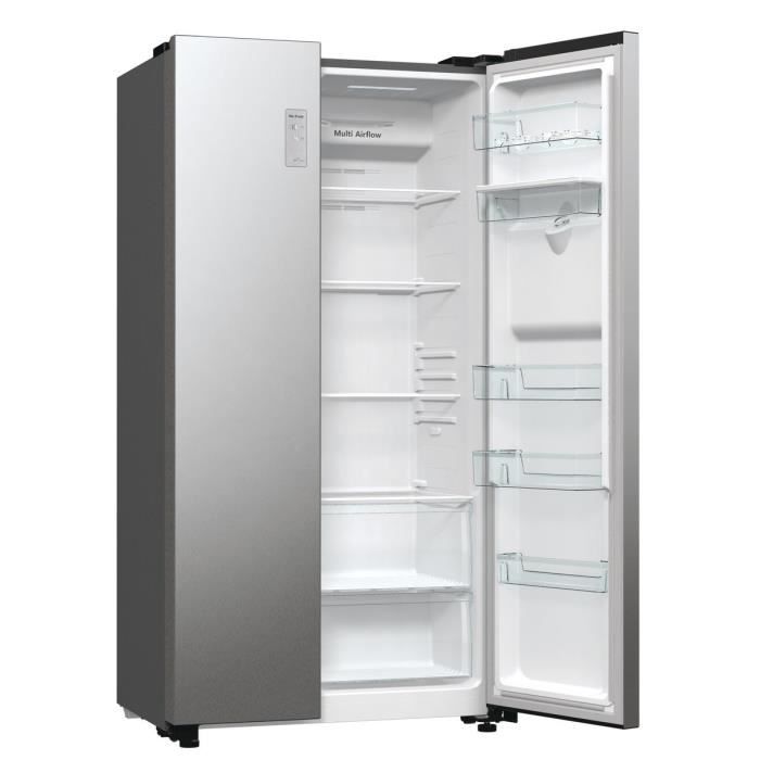 Réfrigérateur américain HISENSE - RS711N4WCE - 2 portes - Classe énergétique E - 91 x 64,3 x 178,6 cm - Inox