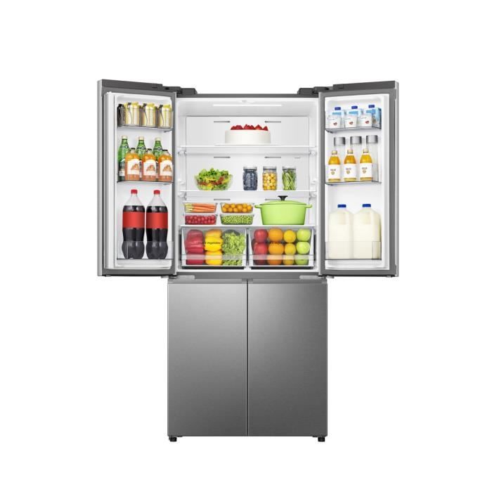 Réfrigérateur américain HISENSE - RQ5P470SEIE - 4 portes - Classe énergétique E - 84,2 x 74,4 x 188,5 cm - Inox