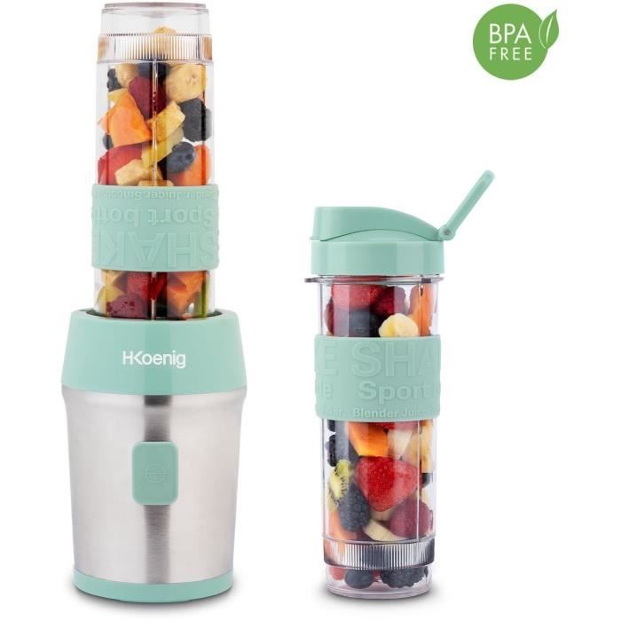 Mini blender - SMOO18 - 300 W - 570 mL - Vert pastel - 2 gourdes incluses