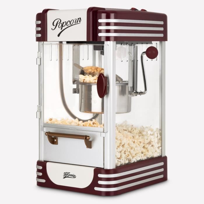 Machine a popcorn - HKoeNIG - Design retro - Capacité 50g - Lumiere intérieure