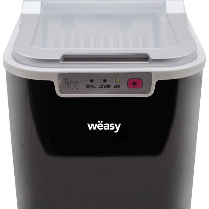 Machine a glaçons - WEASY KW12 - Jusqu'a 12 kg de glaçons par jour - 7 a 12min de production - Noir - 120W