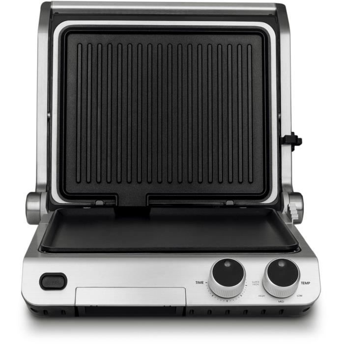 HKoeNIG GR70 Grill, barbecue, plancha et panini - 30x25cm - Thermostat ajustable - 2000W - Ouverture 180° - Revetement anti-adhésif