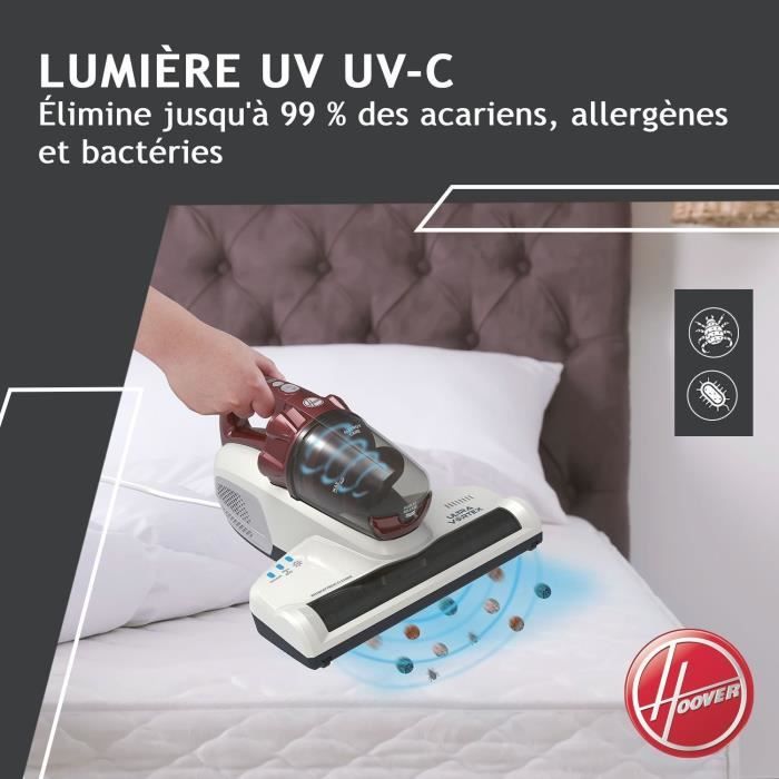 Aspirateur Matelas et Textiles Ultra Vortex - HOOVER MBC500UV - 500 W - 0,3 L - Animaux Allergies - Lampe UV-C antibactérien