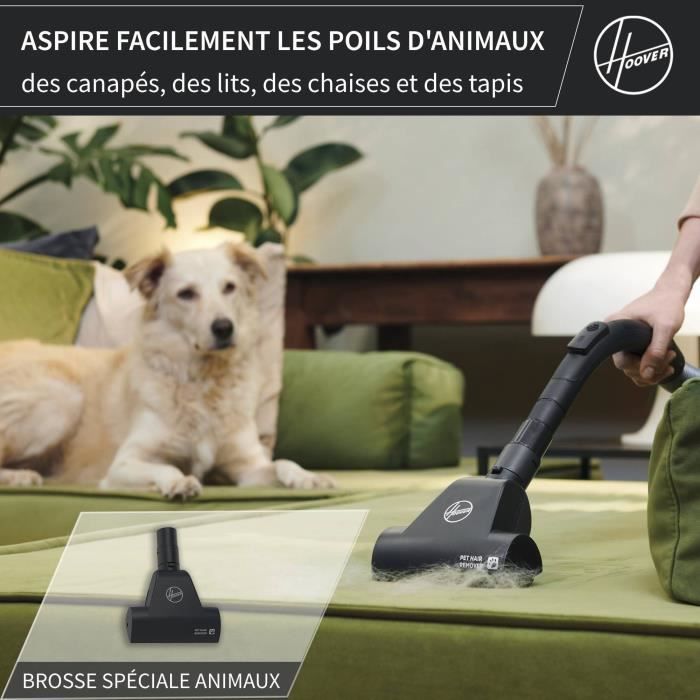 HOOVER HE1 - Aspirateur Traineau avec sac Compact et Puissant - Grande Capacité 2,5L- Haute-performance sur Sols Durs et Moquettes