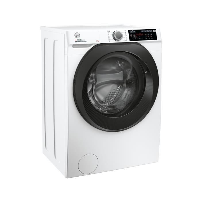 Lave-linge hublot HOOVER H-WASH 500 HW4 37XMBB/1-S - 7 kg - Induction - 1300 trs/min - Classe A - Connecté - Blanc