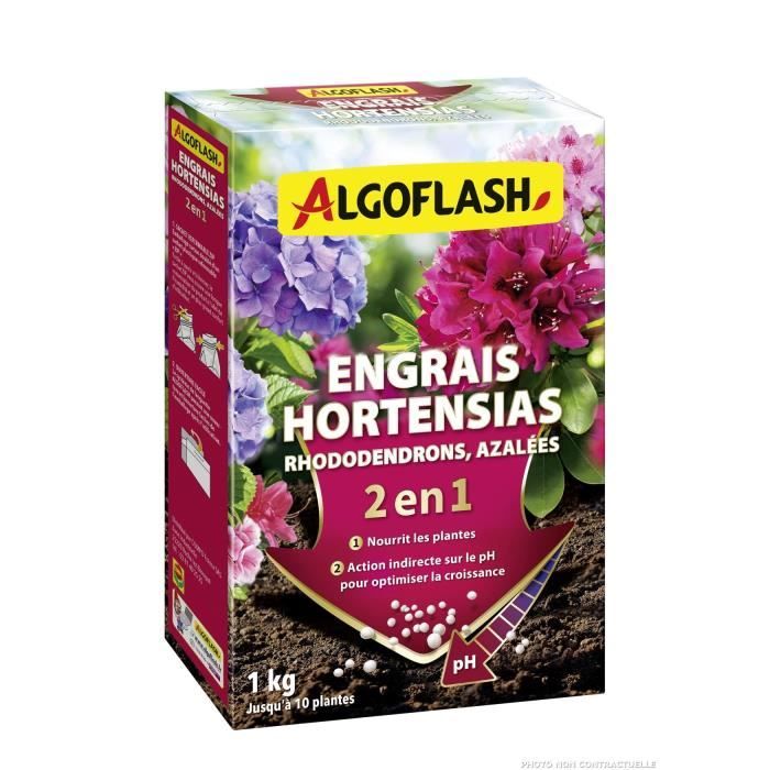 Engrais Hortensias, Rhododendrons et Azalées - ALGOFLASH NATURASOL - Spécial pH - 1 kg