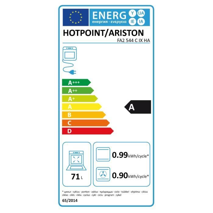 Four électrique encastrable Catalyse Chaleur tournante HOTPOINT FA2544CIXHA - Inox - 71 L - 60x60cm