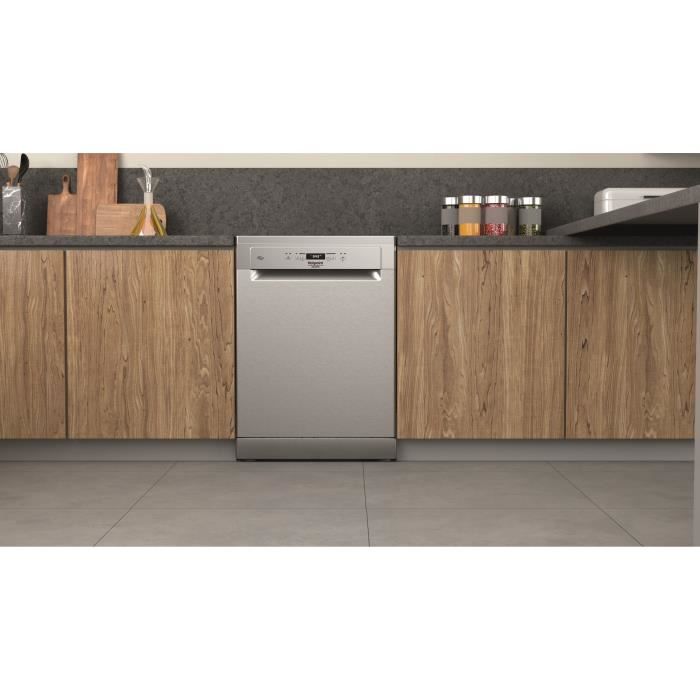 Lave-vaisselle pose libre HOTPOINT HFC3C26FX - 14 couverts - Induction - L60cm - 46dB - Gris