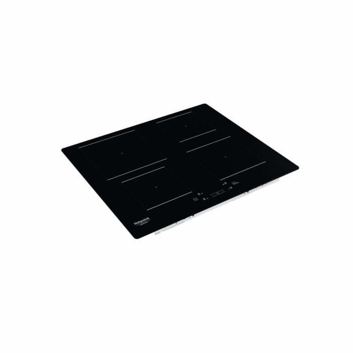 Table de cuisson induction - HOTPOINT - 4 foyers - L60 cm - HQ5660SNE - 7200 W - Revetement verre noir