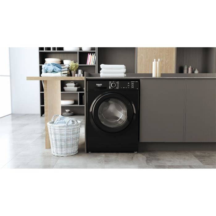 Lave-linge hublot HOTPOINT PNM11925FR Natis - 9 kg - Induction - L60cm - 1200 trs/min - Classe B - Noir