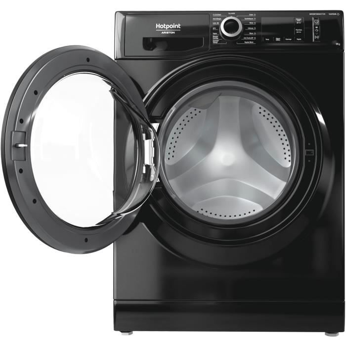 Lave-linge hublot HOTPOINT PNM11925FR Natis - 9 kg - Induction - L60cm - 1200 trs/min - Classe B - Noir