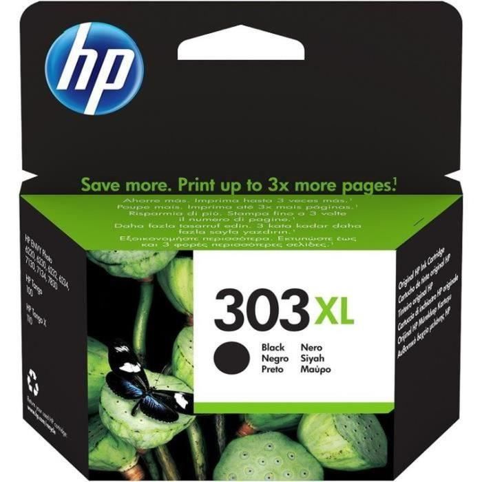 HP 303XL Cartouche d'encre noire grande capacité authentique (T6N04AE) pour HP Envy Photo 6220/6230/7130