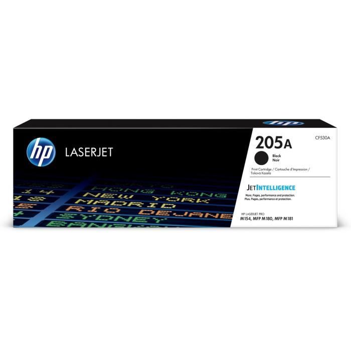 Cartouche de toner noir LaserJet authentique HP 205A pour HP Color LaserJet Pro M154/M180/M181