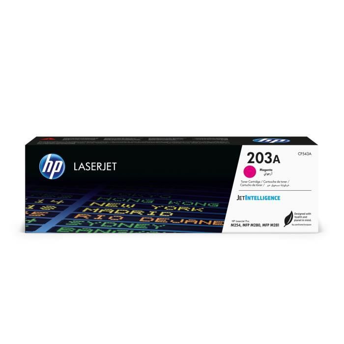 Cartouche de toner magenta HP 203A authentique pour HP Color LaserJet Pro M254/M280/M281