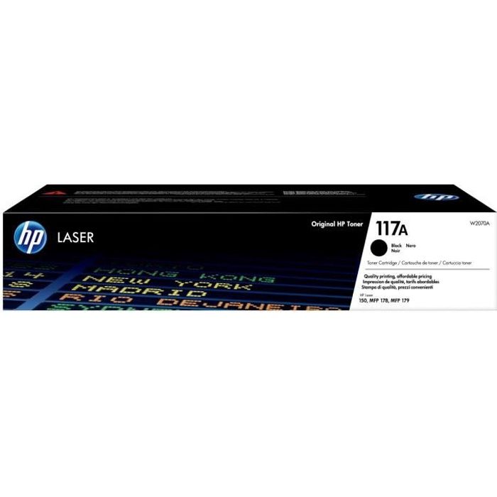 Cartouche de toner noir HP 117A W2070A pour imprimantes Laser 150 et multifonctions Laser 178/179