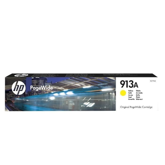 HP 913A Cartouche d'encre jaune PageWide authentique (F6T79AE) pour HP PageWide 377/452/477