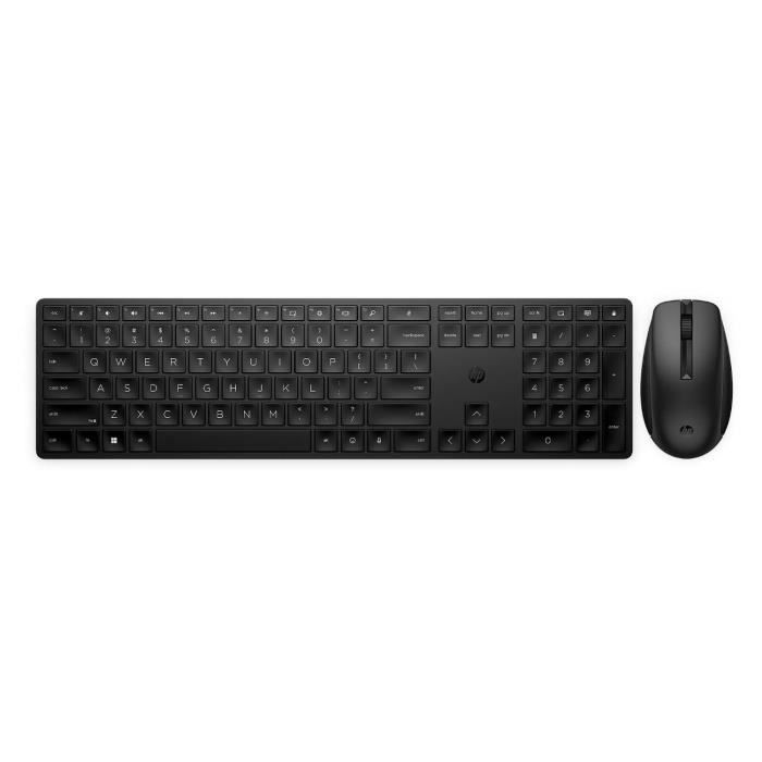 Ensemble Clavier Souris sans fil HP 650 - AZERTY - Noir - Interface Dongle USB - Garantie 2 ans