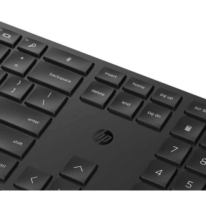 Ensemble Clavier Souris sans fil HP 650 - AZERTY - Noir - Interface Dongle USB - Garantie 2 ans