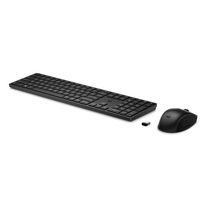 Ensemble Clavier Souris sans fil HP 650 - AZERTY - Noir - Interface Dongle USB - Garantie 2 ans