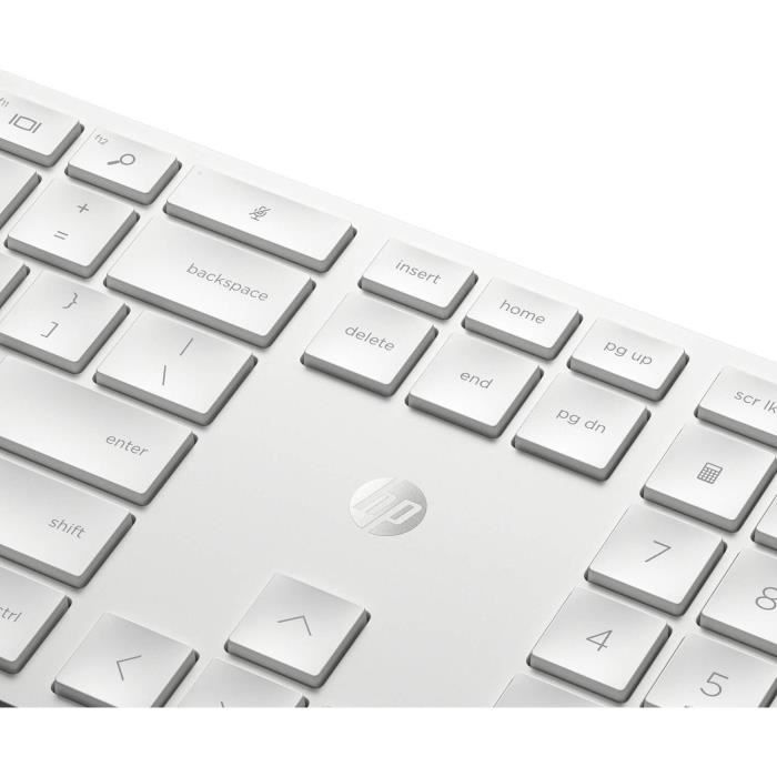 Ensemble Clavier Souris sans fil HP 650 - AZERTY - Blanc