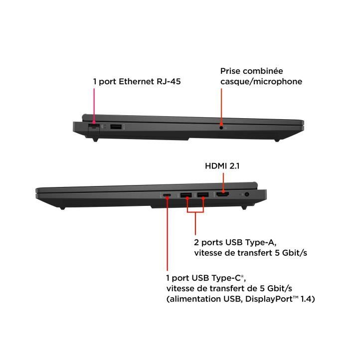 PC Portable Gamer HP Omen 16-xd0025nf - 16,1 FHD - Ryzen 7-7840HS - RAM 16Go - 512Go SSD - RTX 4060 8Go - Sans Windows - AZERTY