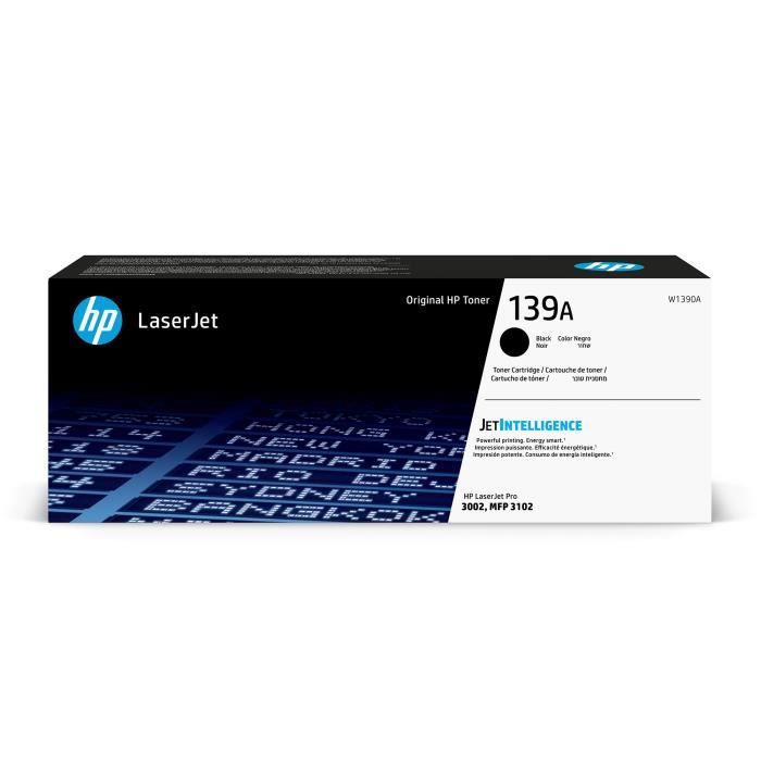 Cartouche de Toner HP 139A Noire Authentique (W1390A) pour HP LaserJet Pro 3102 /3002 / 3102 / 3101 / 3102