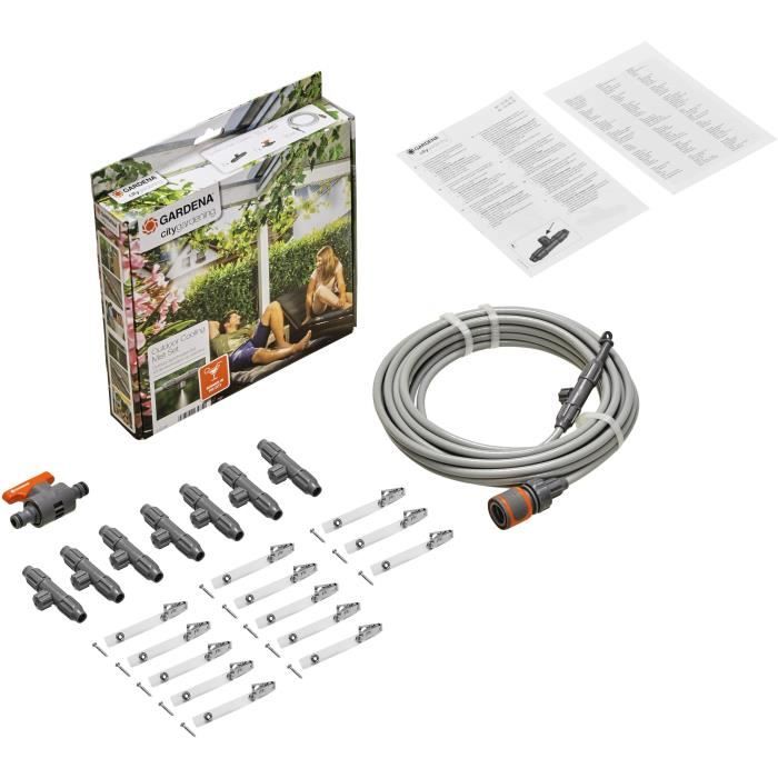 Kit brumisateur pour terrasses et balcons GARDENA - Débit max 13l/h - Kit complet pret a l'emploi