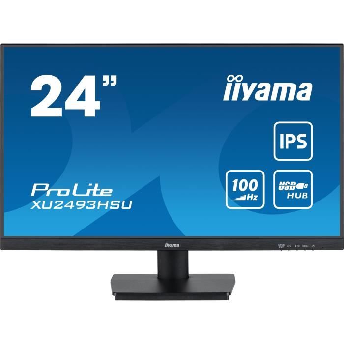 Écran PC - IIYAMA - ProLite XU2493HSU-B6 - 24 FHD - Dalle IPS - 100Hz - 1ms - HDMI/DP - Haut-parleurs - Noir mat