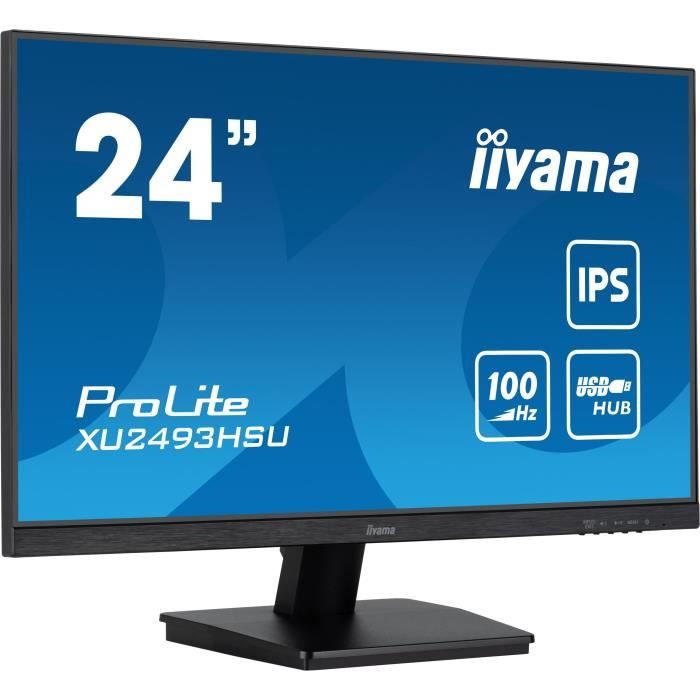 Écran PC - IIYAMA - ProLite XU2493HSU-B6 - 24 FHD - Dalle IPS - 100Hz - 1ms - HDMI/DP - Haut-parleurs - Noir mat