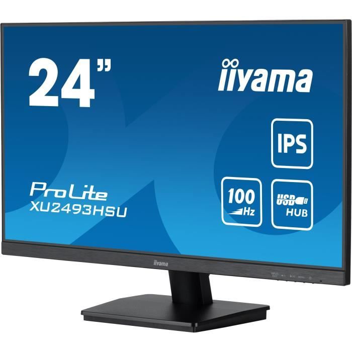 Écran PC - IIYAMA - ProLite XU2493HSU-B6 - 24 FHD - Dalle IPS - 100Hz - 1ms - HDMI/DP - Haut-parleurs - Noir mat