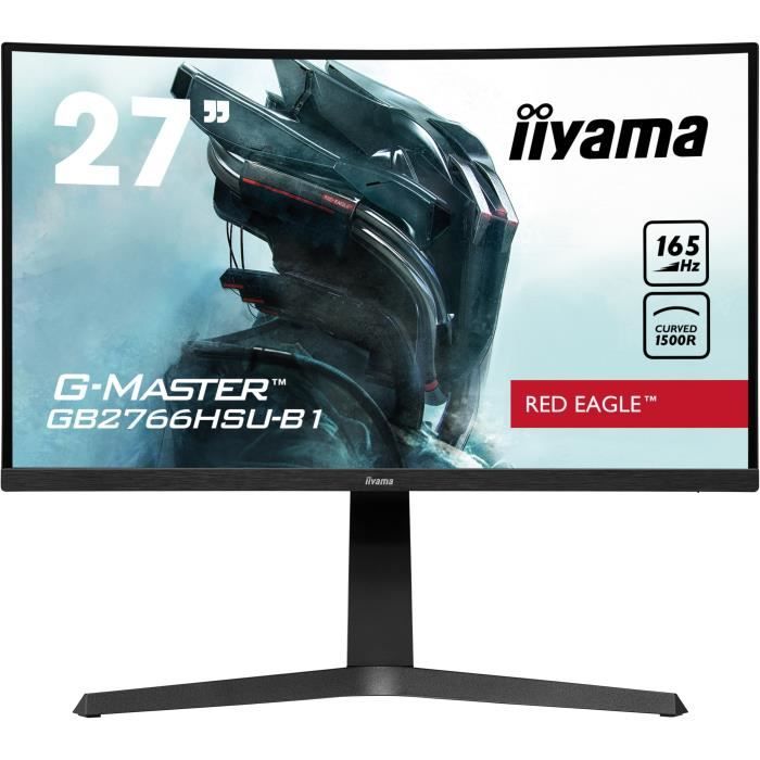 Ecran PC Gamer incurvé - IIYAMA GB2766HSU-B1 - G-MASTER - 27 FHD - Dalle VA - 1 ms - 165Hz - HDMI 2.0 / DisplayPort - FreeSync