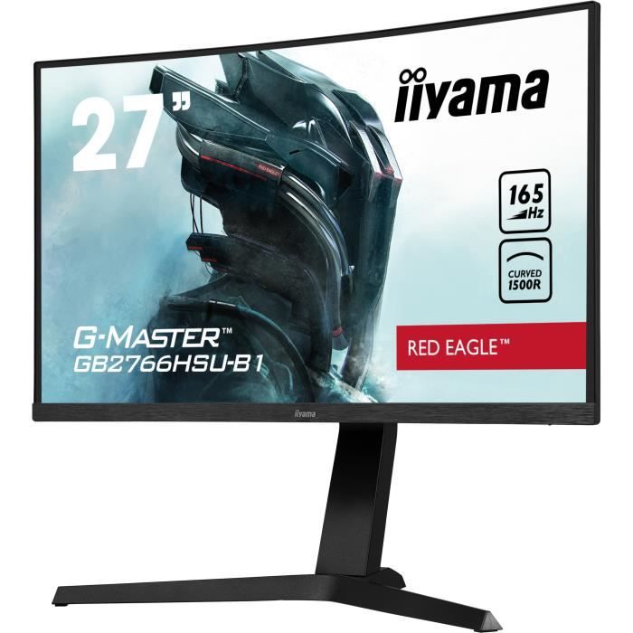 Ecran PC Gamer incurvé - IIYAMA GB2766HSU-B1 - G-MASTER - 27 FHD - Dalle VA - 1 ms - 165Hz - HDMI 2.0 / DisplayPort - FreeSync