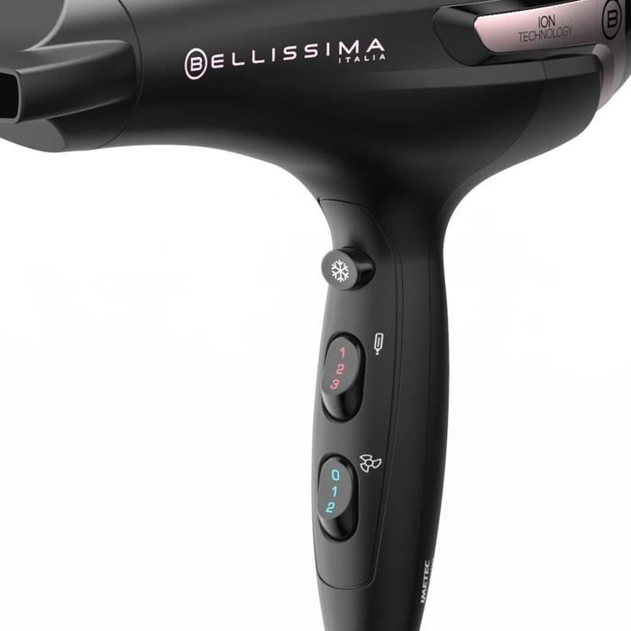 Seche Cheveux - Bellissima - Ionique S9 2300W - Pour Cheveux Lisses et Ondulés - 2 Vitesses 3 Températures - Concentrateur