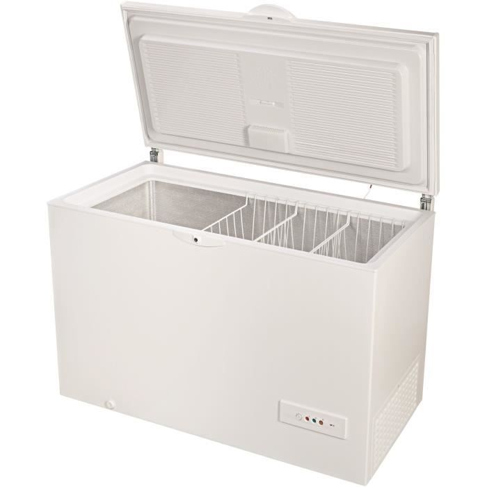 Congélateur coffre - INDESIT OS2A450HFR - 437L - Classe E - L 140,5 cm x H 91,6 cm - blanc