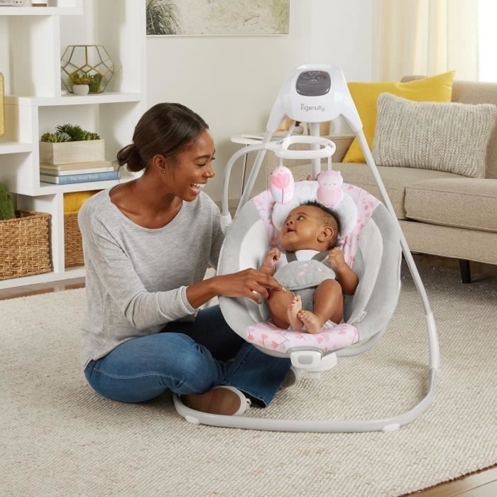 INGENUITY Balancelle bébé électrique pivotante 180°  Cassidy.