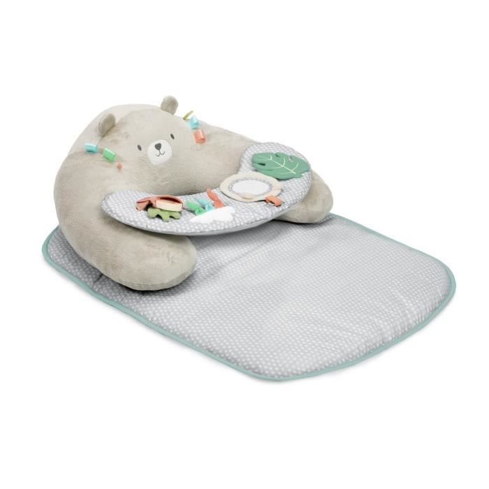 INGENUITY Tapis d'éveil 4 en 1 Petit Ourson, Coussin de support pour apprentissage de la position assise