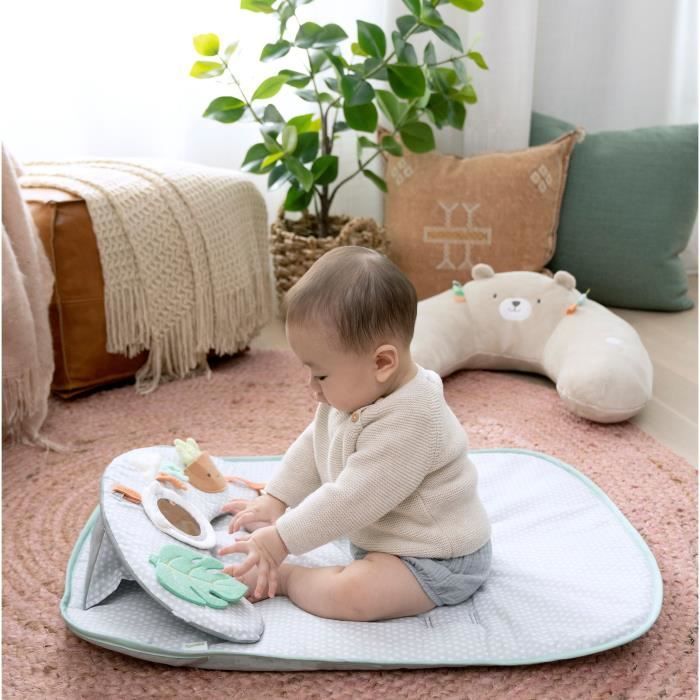 INGENUITY Tapis d'éveil 4 en 1 Petit Ourson, Coussin de support pour apprentissage de la position assise