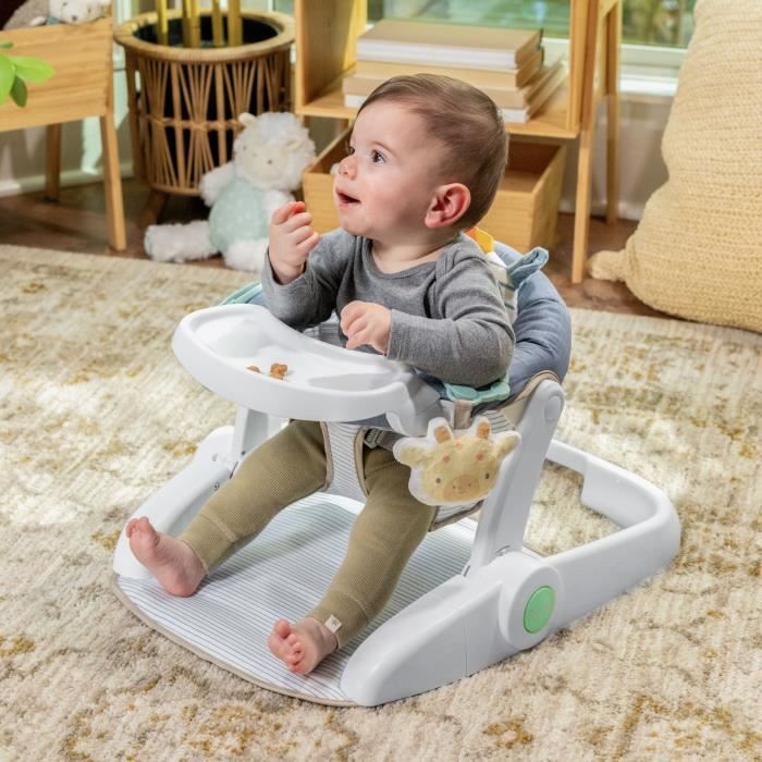 INGENUITY Siege d'apprentissage Prop Spot, 3 positions de siege, tablette et 2 jouets, Casi le zebre