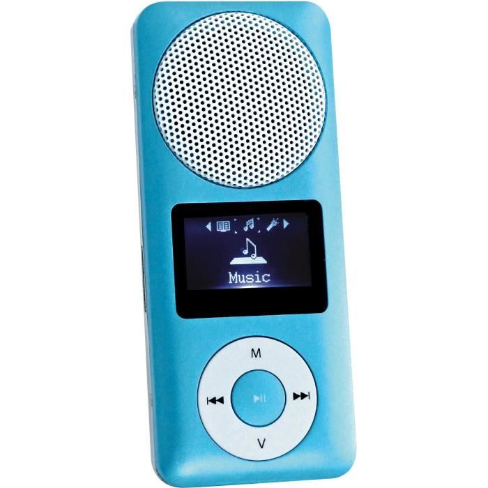 Lecteur MP3 Inovalley MP32-C avec écran OLED et haut-parleur intégré - Bleu