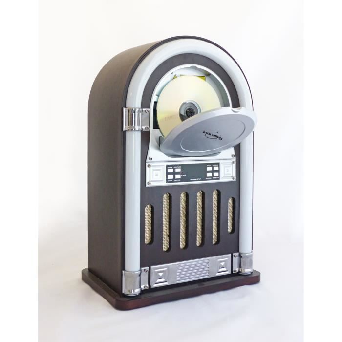 Juke Box INOVALLEY RETRO13N - Lecteur CD Bluetooth 20W - Entrée Aux-In - Écran LED - Façade Lumineuse