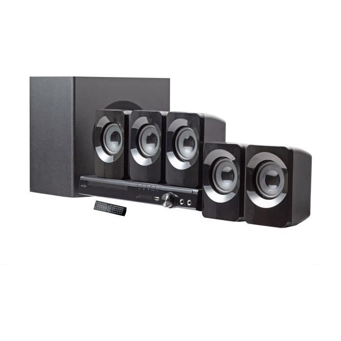 Systeme Home cinéma 5.1 INOVALLEY avec caisson de basse Bluetooth et lecteur DVD