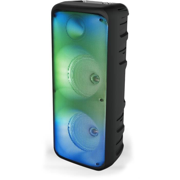 Enceinte Karaoké lumineuse - INOVALLEY - KA25-FIRE - Bluetooth V5.0 - 64 cm - 850 W - Noir