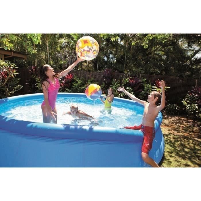 Kit Piscine hors sol autoportante INTEX - Easy Set - 457 x 122 cm - Ronde (Pompe, bâche, tapis de sol, échelle) - 26168NP